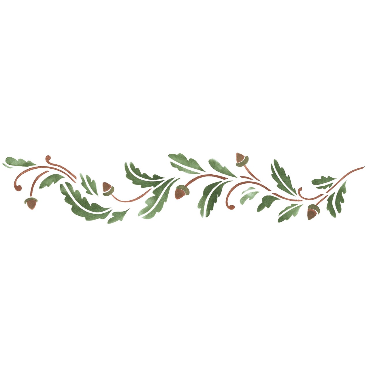 Leaves with Acorns Wall Stencil | 1049 by Designer Stencils | Floral Stencils | Reusable Art Craft Stencils for Painting on Walls, Canvas, Wood | Reusable Plastic Paint Stencil for Home Makeover | Easy to Use & Clean Art Stencil
